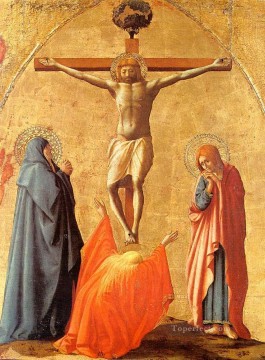  Quattrocento Oil Painting - Crucifixion Christian Quattrocento Masaccio